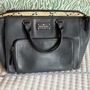 KATE SPADE Dark Grey Leather Satchel Top Handle